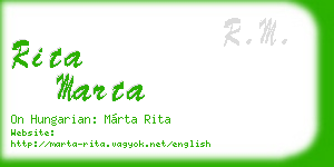 rita marta business card